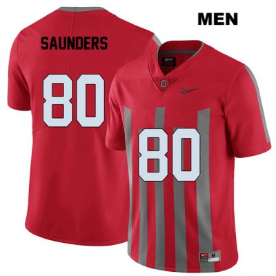 Men's NCAA Ohio State Buckeyes C.J. Saunders #80 College Stitched Elite Authentic Nike Red Football Jersey UC20H60IZ